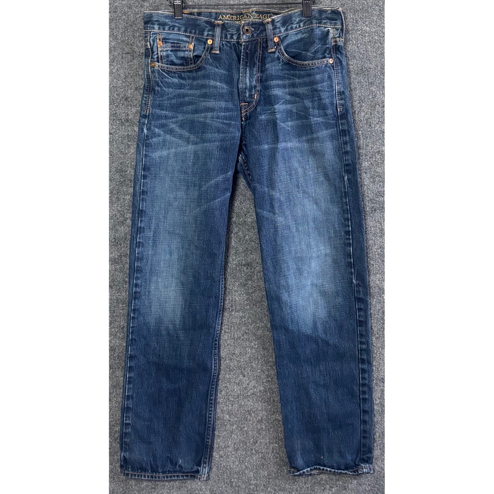 American Eagle Outfitters Mens Relaxed Straight Jeans Dark Wash Size 30x32